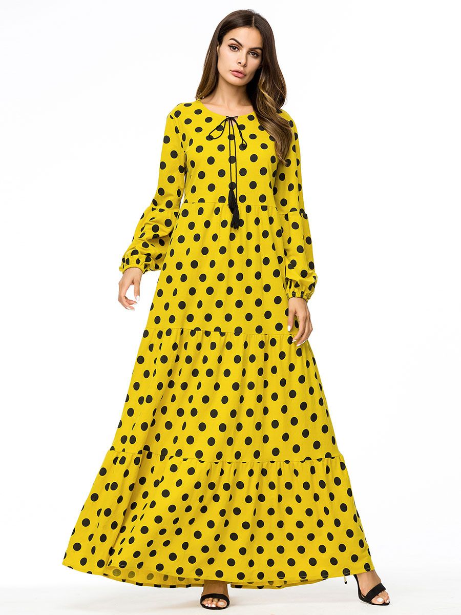 plus size polka dot maxi dress
