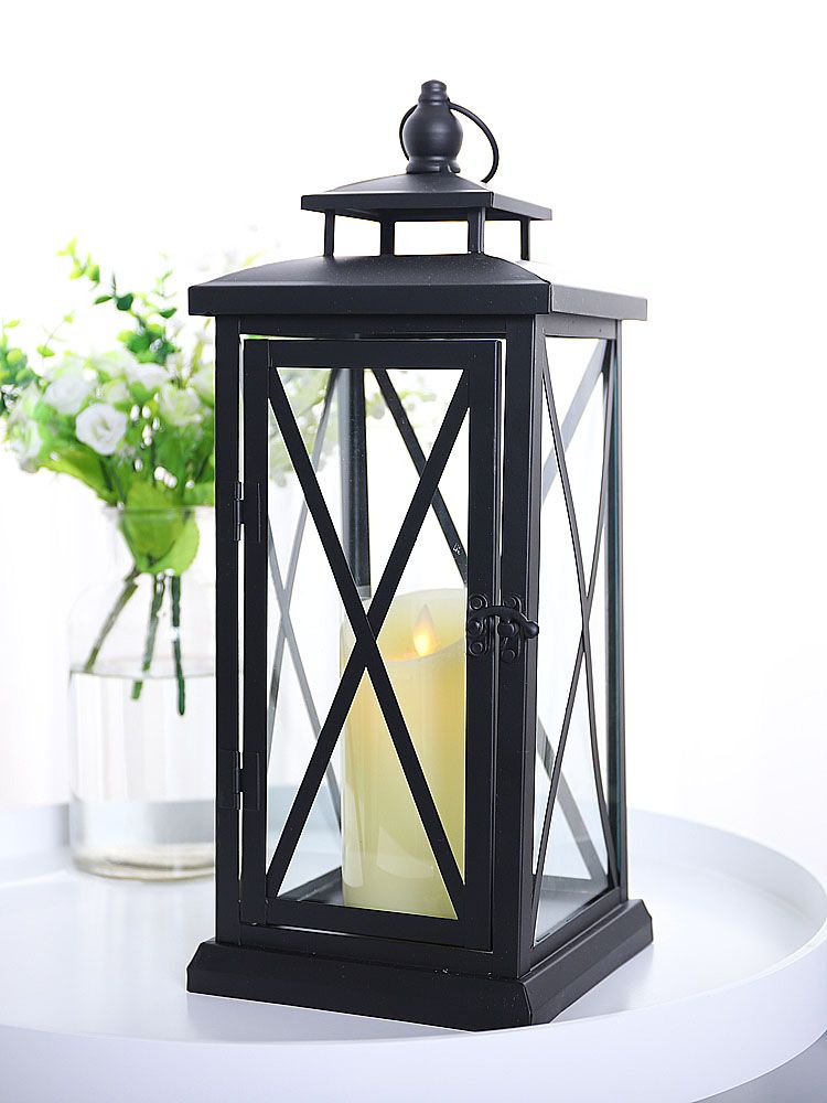 iron and glass candle holder