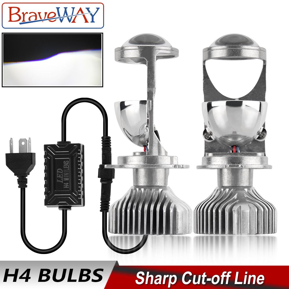 2021 BraveWay H4 9003 LED Mini Bi LED Projector Headlight ...