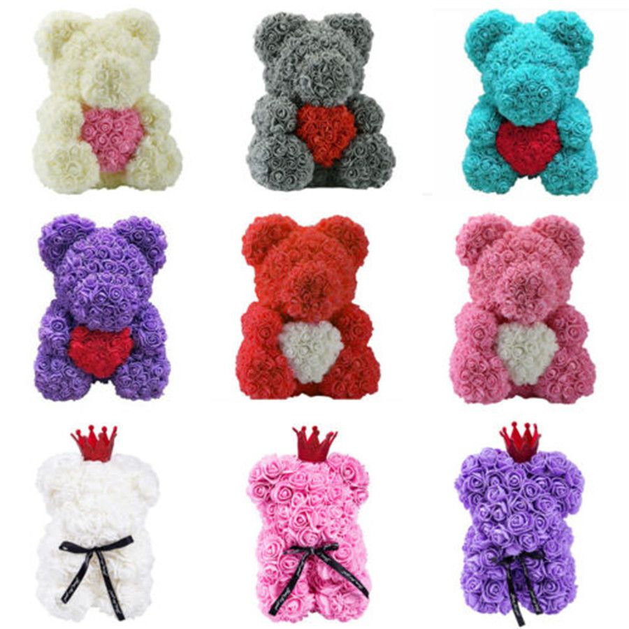 rose teddy bear in store