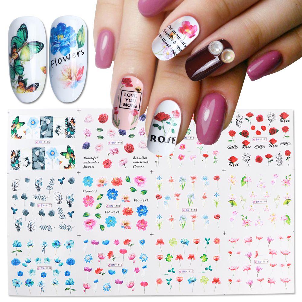 floral nail stickers