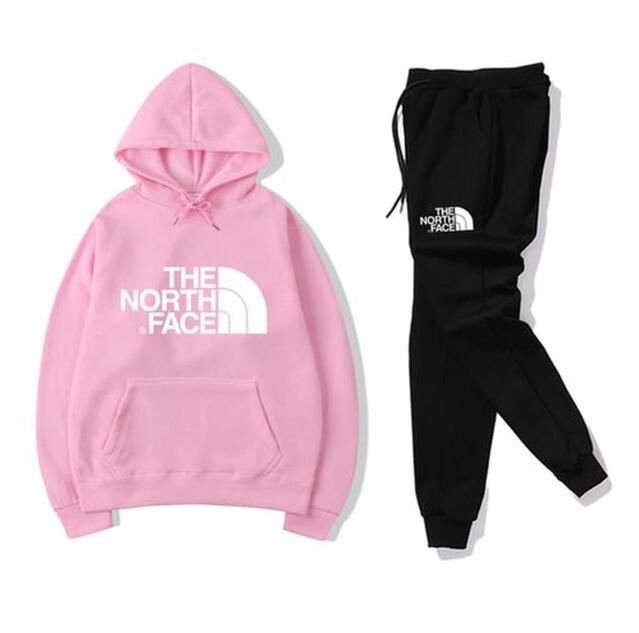 pink north face tracksuit
