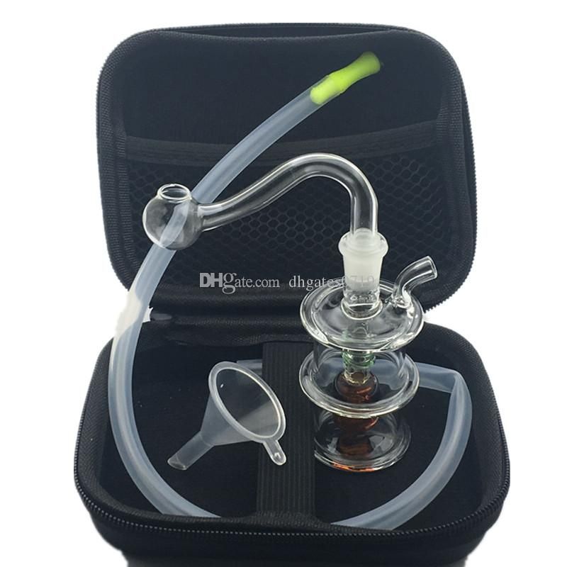Portable Smoking Set 10mm Dab Oil Rig Bongs Glass Oil Burner Glass