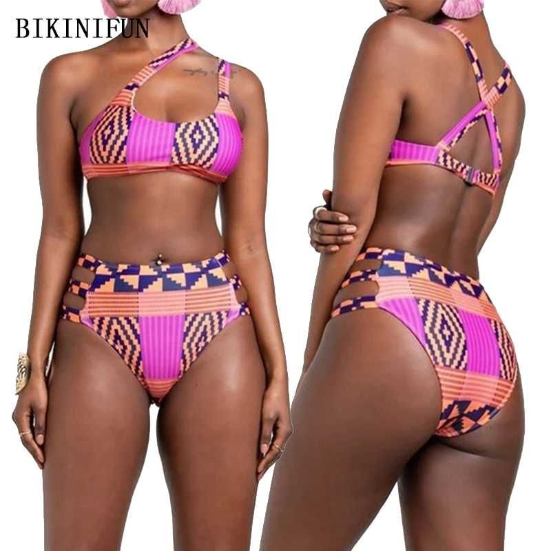 checkered print bikini