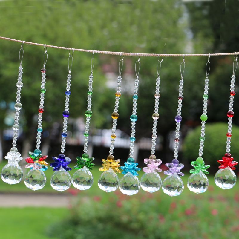 AB Crystal Ball Feng Shui Window Hanging Suncatcher Chandelier Prisms Rainbow Home Garden Windows Decor Mix 3 Style Pack of 3