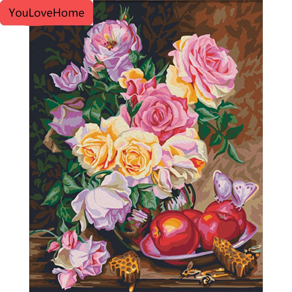 Oils Painting DIY By Numbers Classical Vase Art Pictures Acrylic Paint On Canvas