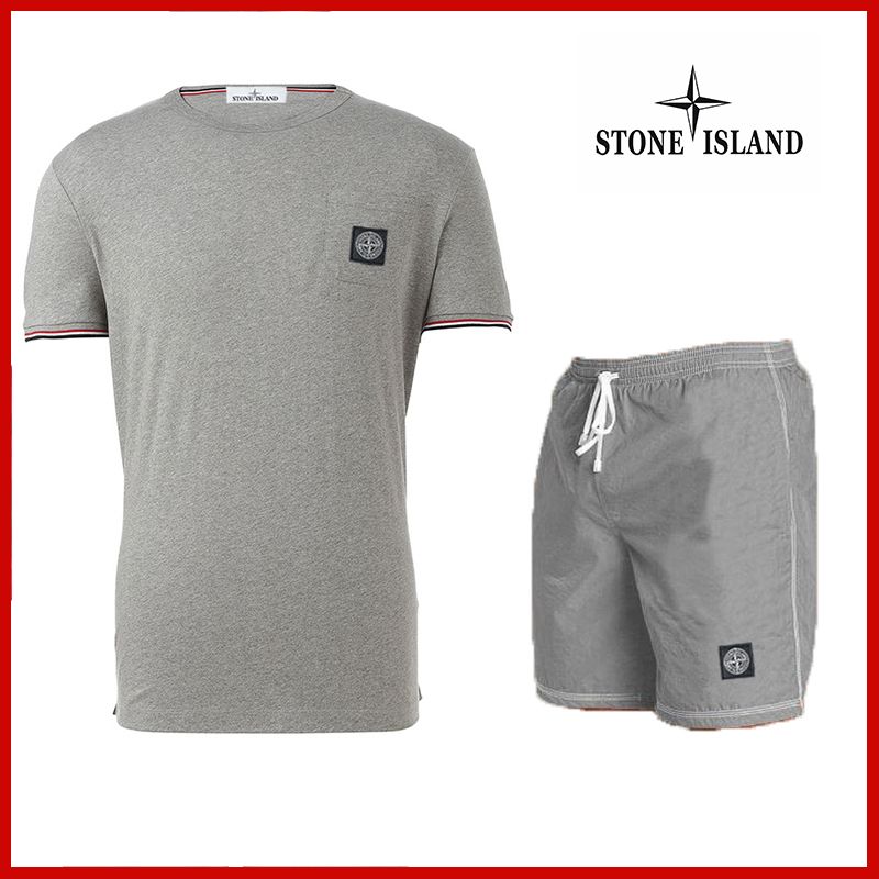 stone island t shirt and shorts