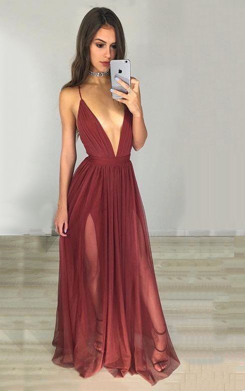 Vestido de fiesta con escote en V y espaguetis sexy 2019 Vestidos de graduación con la Vestido de fiesta con escote en V y espaguetis sexy 2019 Vestidos de graduación con la