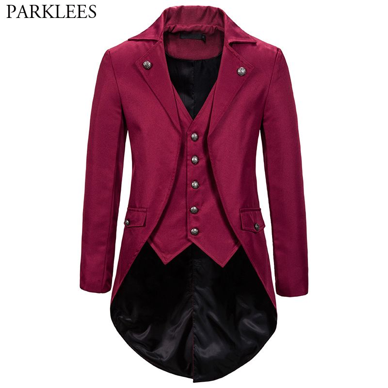 Compra Gótico Tailcoat Chaqueta De Los Hombres De Steampunk Medieval VTG  Escudo De Cosplay Chaqueta Pirata De Sexo Masculino De Viking Renacimiento  Formal Tuxedo Casacas Rojas 2XL Barato | Entrega Rápida Y
