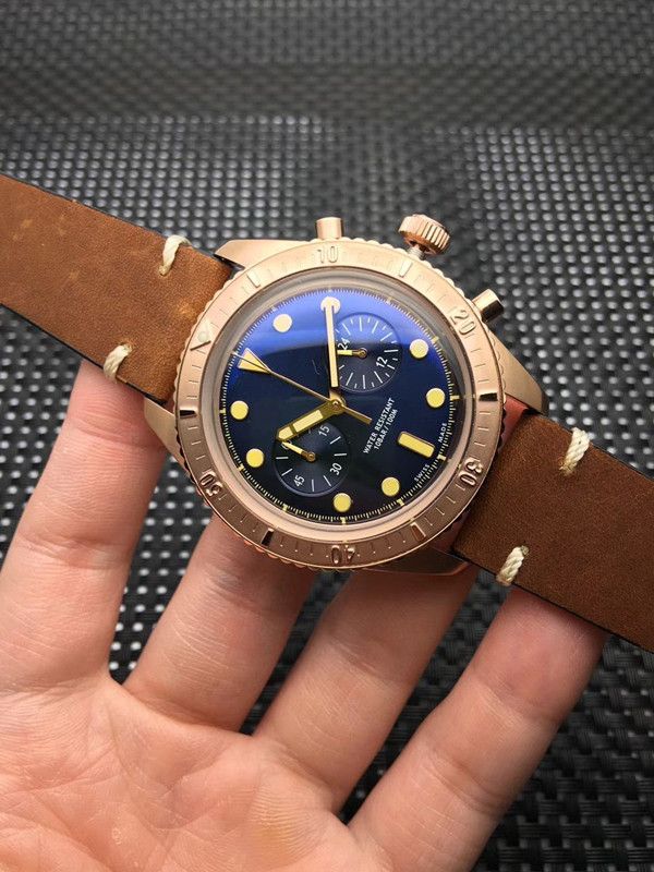 rose gold case blue dial