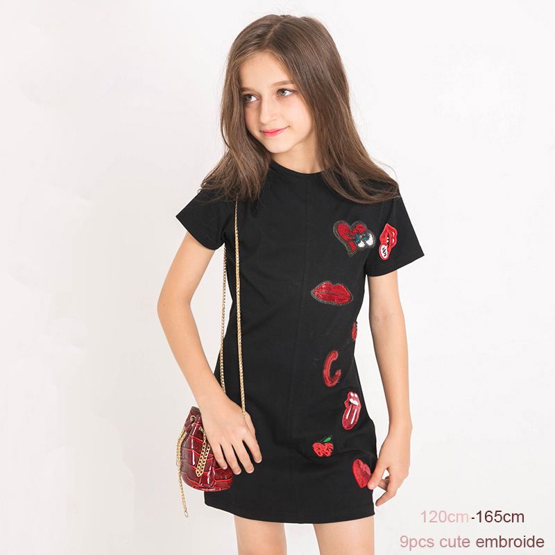 Vestido verano para niñas Ropa para niñas Camiseta Vestido deportivo Moda Ropa para niñas