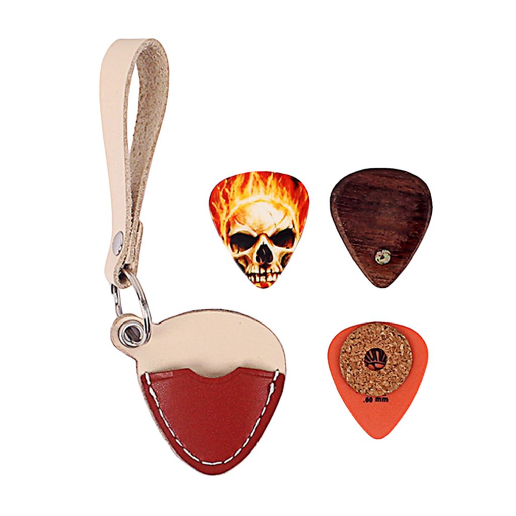 3pcs Guitar Picks Acoustic Plectrums with Soft Pick Holder Storage Case