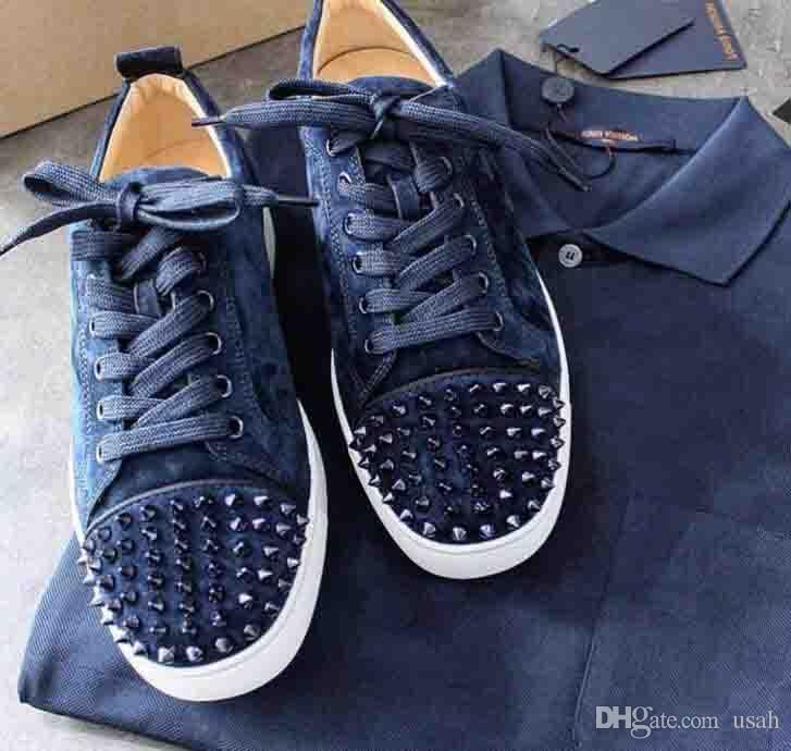 Navy blue red bottoms mens outlet