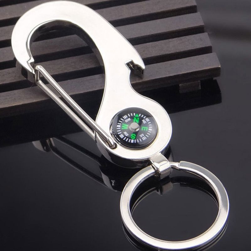 Outdoor Promotions Keychain Compass Key Ring Camping Hiking Mountain