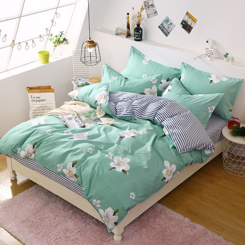Brief Style Duvet Cover Bed Sheet Pillowcases Bed Set Flowers Full