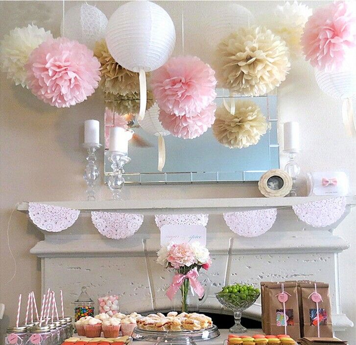 Wedding Series Tissue Paper Pom Poms Paper Lanterns Party