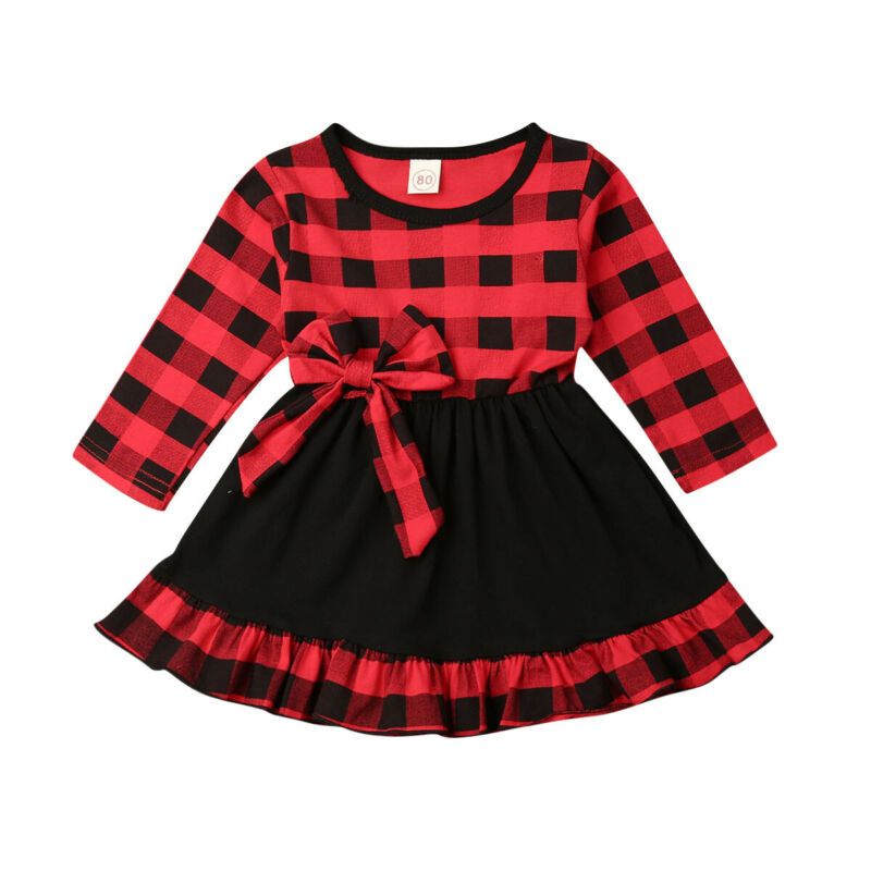 plaid baby christmas dress