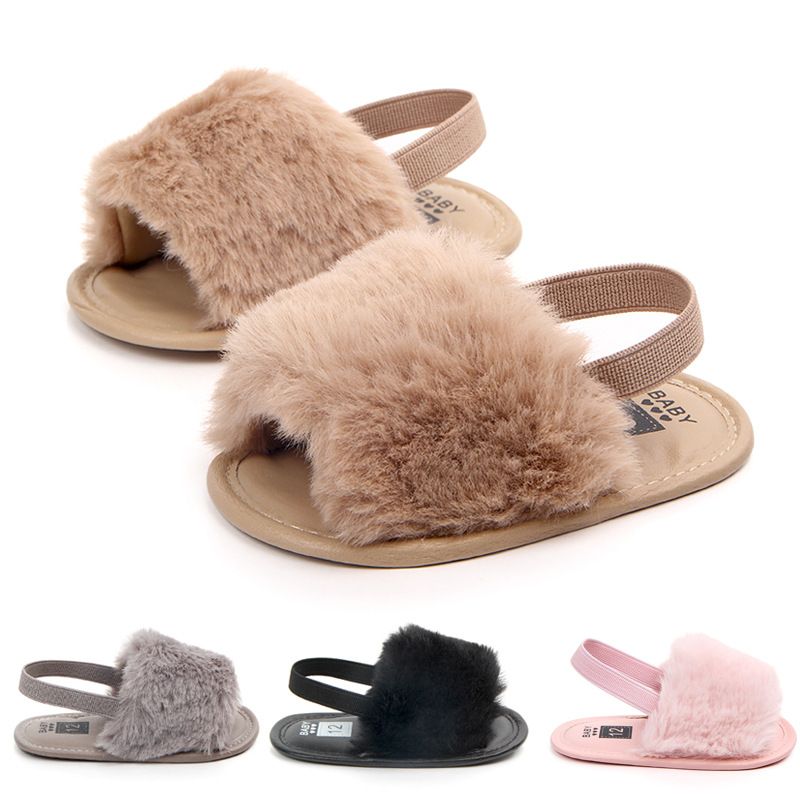 furry slides with straps