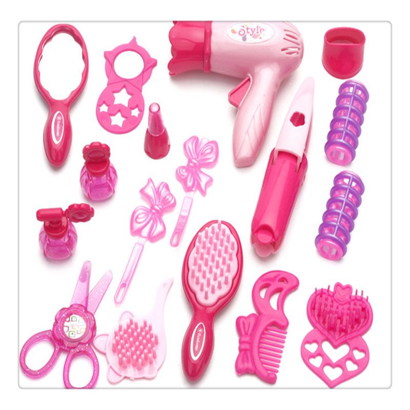 2019 Kids Beauty Salon Toys Beauty Case With Hairdryer Comb