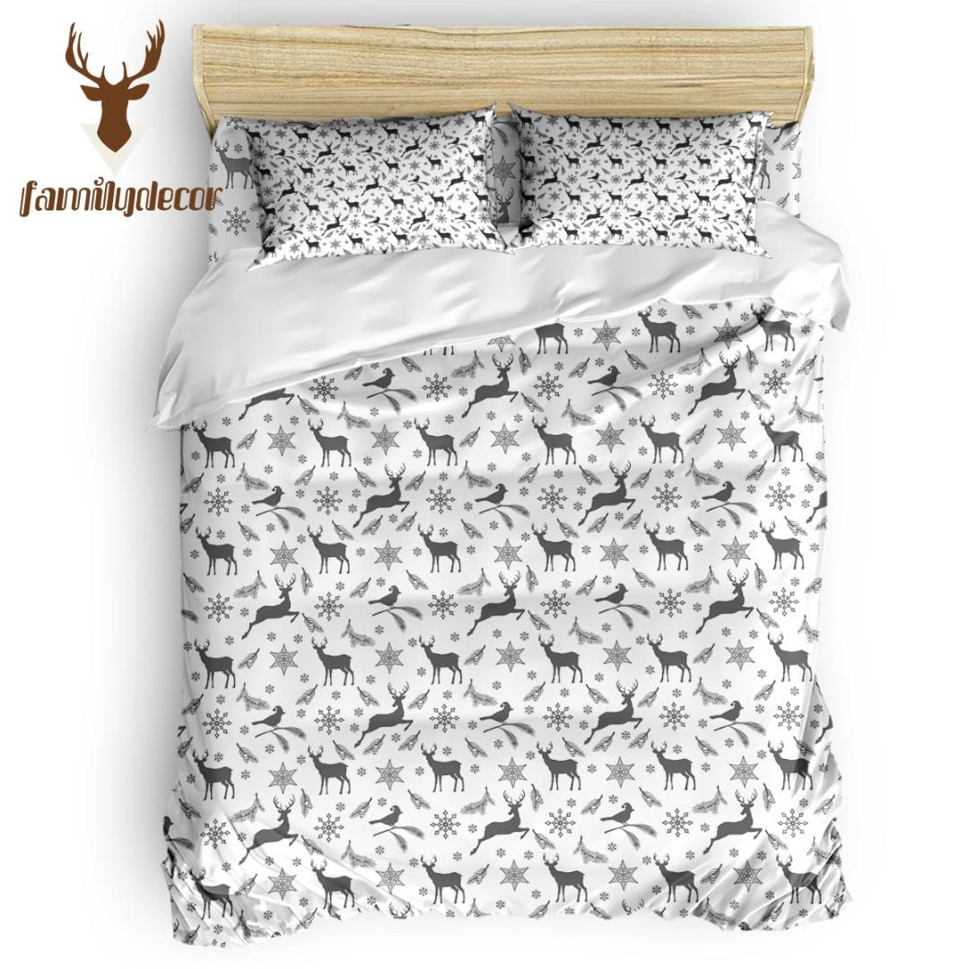 Family Decor White Ethnic Deer Pattern Christmas George