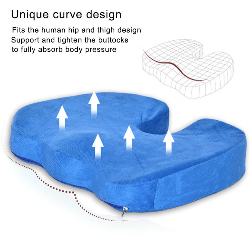 Surobayuusaku Travel Breathable Seat Cushion Coccyx Orthopedic Memory Foam U Seat Massage Chair Cushion Pad Car U-Shape Seat Cushion