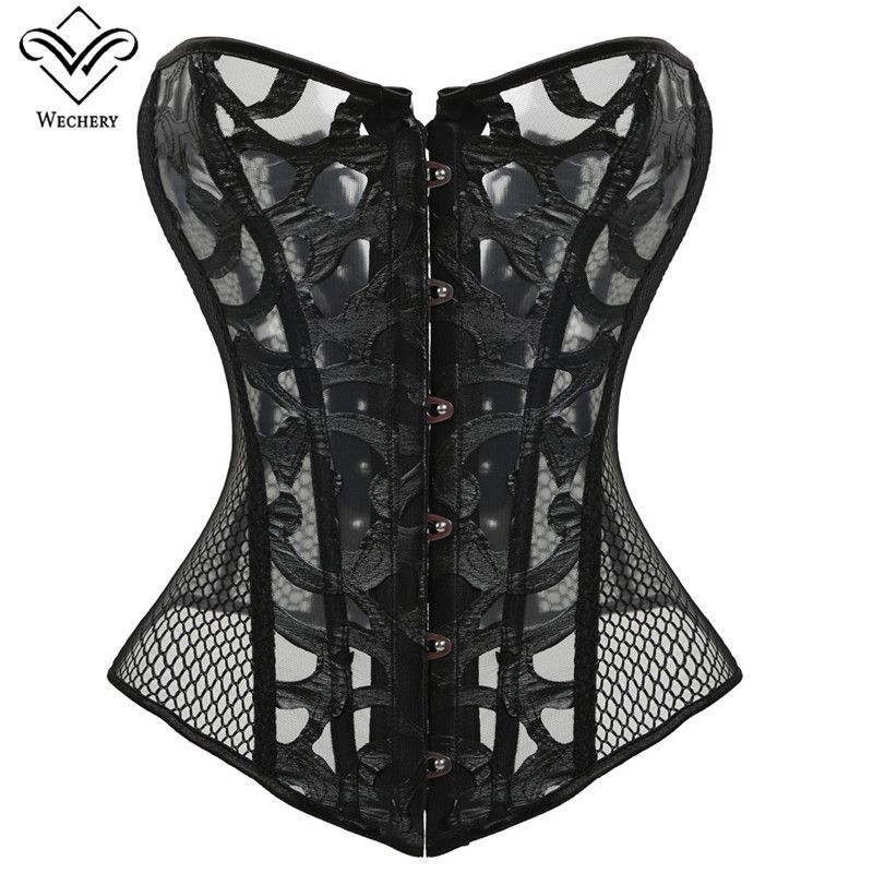 Buy Best And Latest Style Corset Corselet Corsets And Bustiers Sexy Corsages Overbust Black Mesh Top Bustier Plus Size Belly Slimming Ssheath S 6xl Dhgate Com