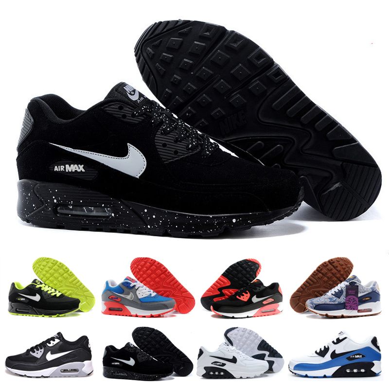 nike air 90 baratas hombres mujeres triple negro blanco rojo azul gris