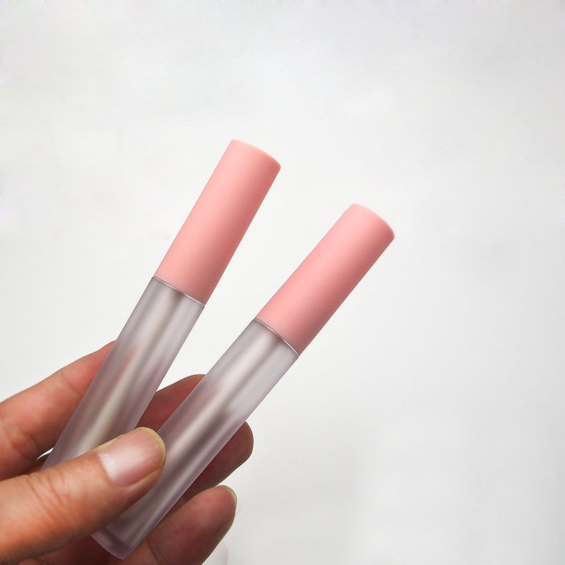 2020 4.5ml Cute Empty Pink Lip Gloss Tube,DIY Plastic Frosted/Clear