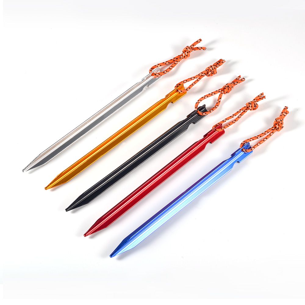picchetti da terra per tenda picchetti in metallo da 18 cm picchetti da sabbia con corda riflettente per spiaggia da campeggio Picchetti in alluminio per pavimenti duri 12 picchetti da tenda
