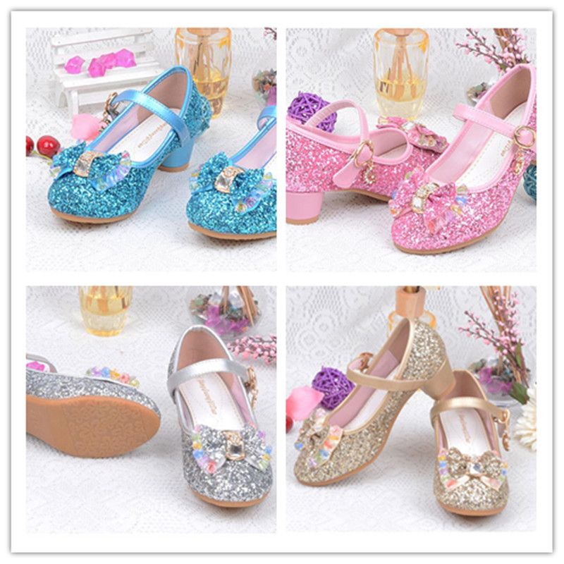 Kids Girls Shoes Party Wedding Toddler Children Canvas Glitter Princess Sandals
