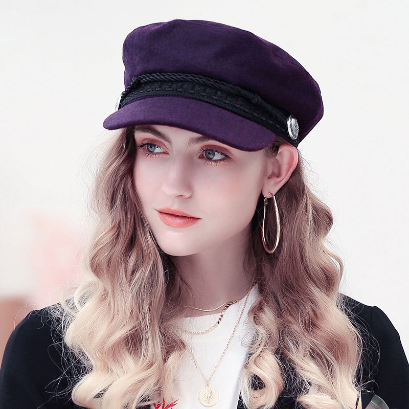 womens black baker boy hat