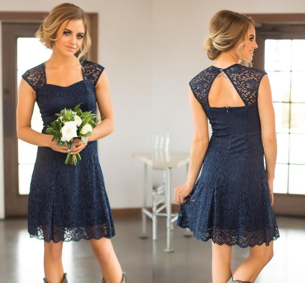 short navy blue dresses for wedding