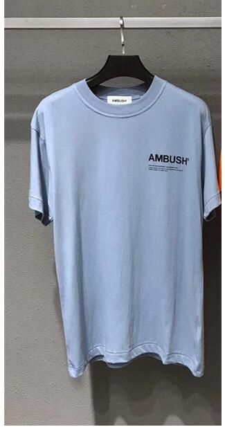 Camiseta AMBUSH Wen 1:1 de alta calidad color sólido 8 negro blanco caqui azul camisetas camis HON 