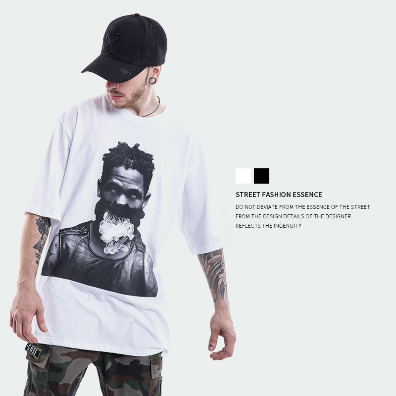 Mstyle Mens Fashion Plus Size Black Hole Summer 3D Print Top Shirt