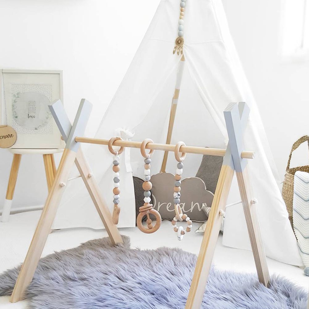 wooden baby gym toys