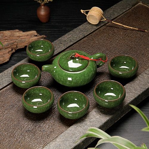 Jade Green Teapot + kubki