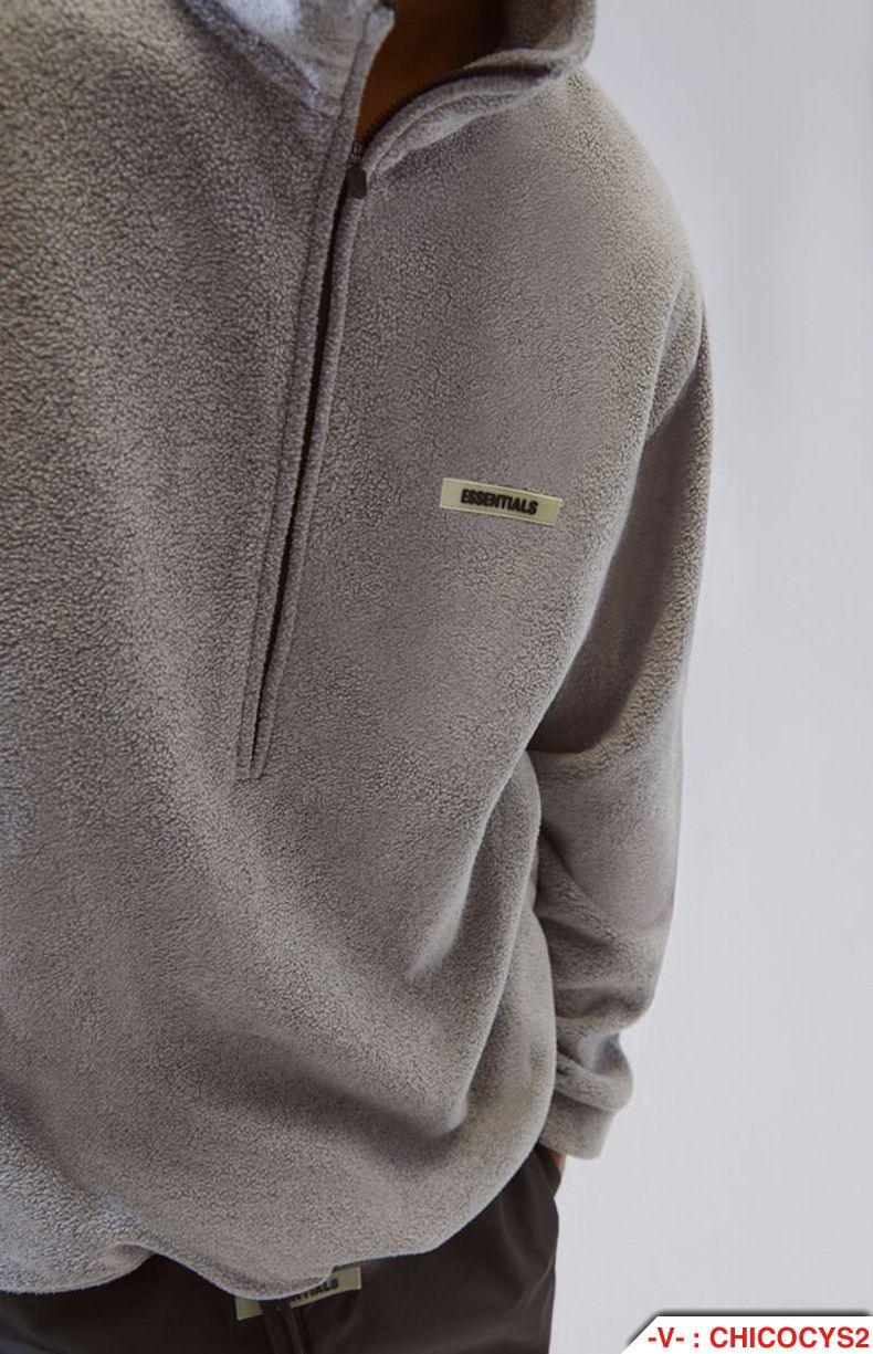essentials grey polar fleece sweater