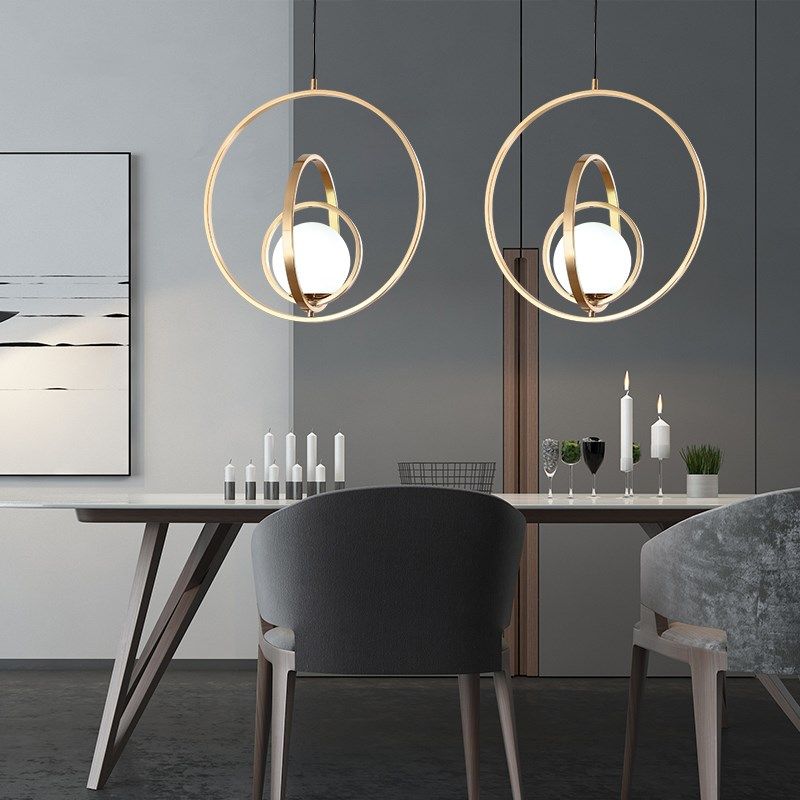Nordic Pendant Lights Rotating Globe Art Lamps Bedside Light Hang