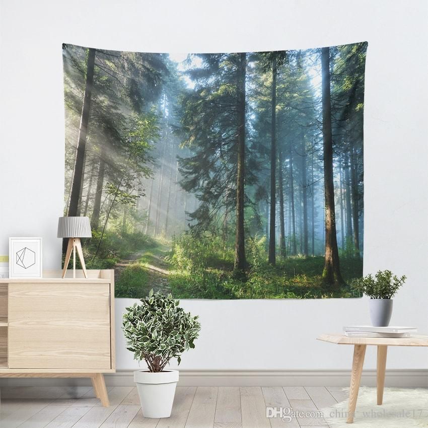 Beautiful Natural Forest Printed Large Wall Tapestry Hippie