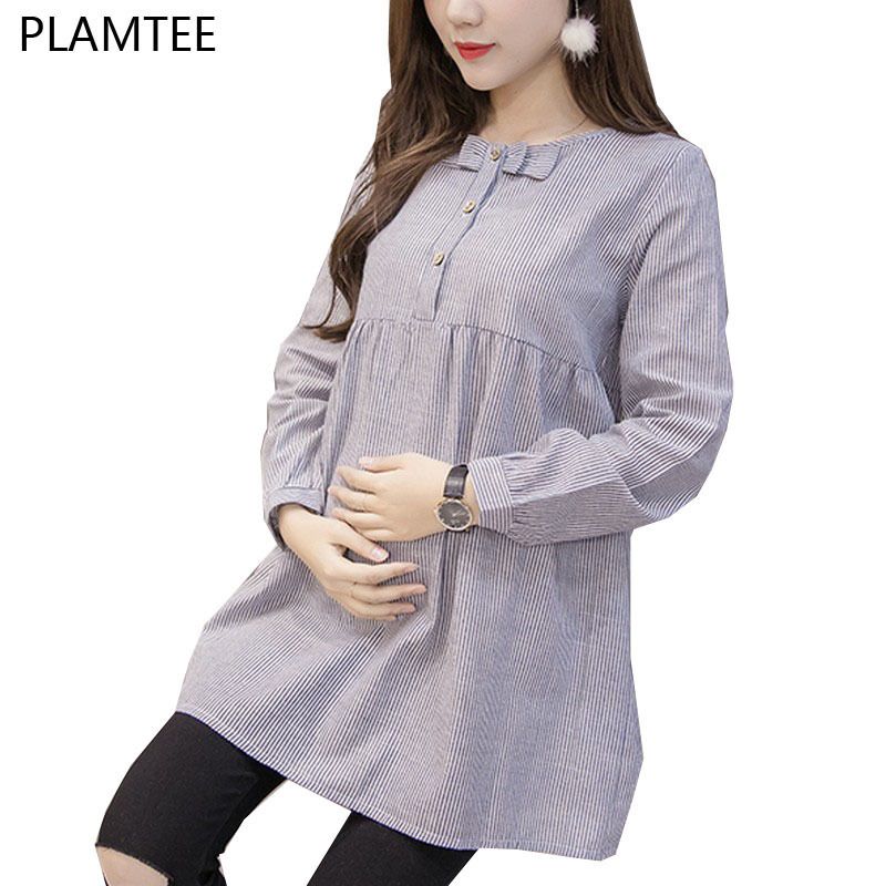 2016 Nuevo Maternidad Camisas elegante manga larga floja plisada Blusas  ropa para las mujeres embarazadas primavera otoño embarazo ropa|blouses for  pregnant women|maternity longlong maternity shirts - AliExpress