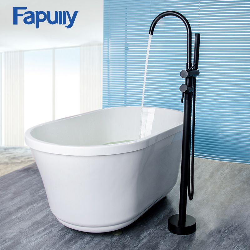Pasaia Tub Wall Mount Faucet With Hand Shower Lever Handles