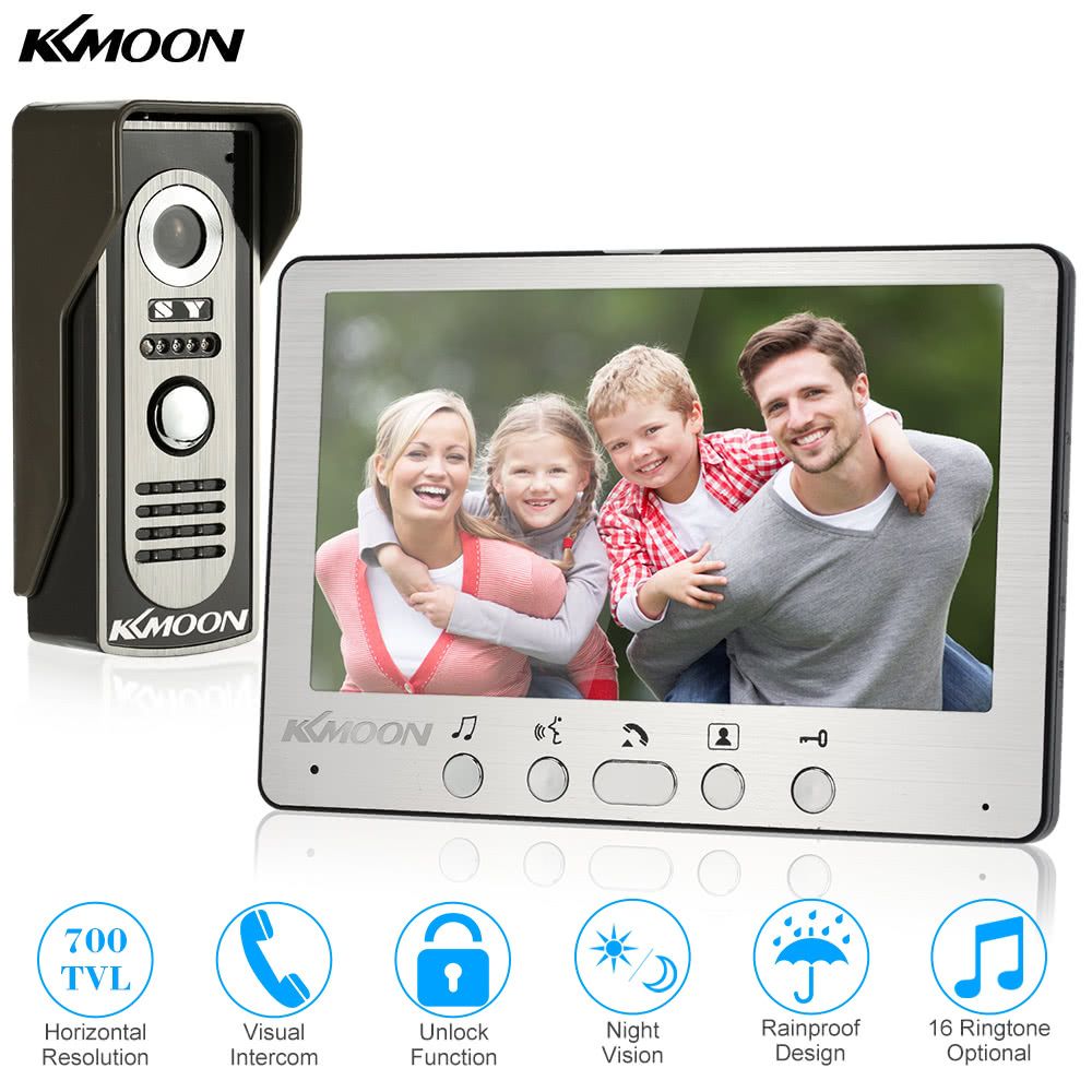 Wired Video Door Phone System Visual Intercom Doorbell With Indoor Monitor Outdoor Night Vision Infrared Camera For Home Surveillance Front Door