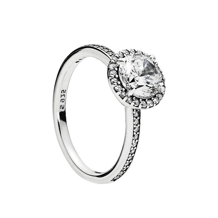 Real 925 Sterling Silver CZ Diamond Wedding RING With Ring Box Fit ...