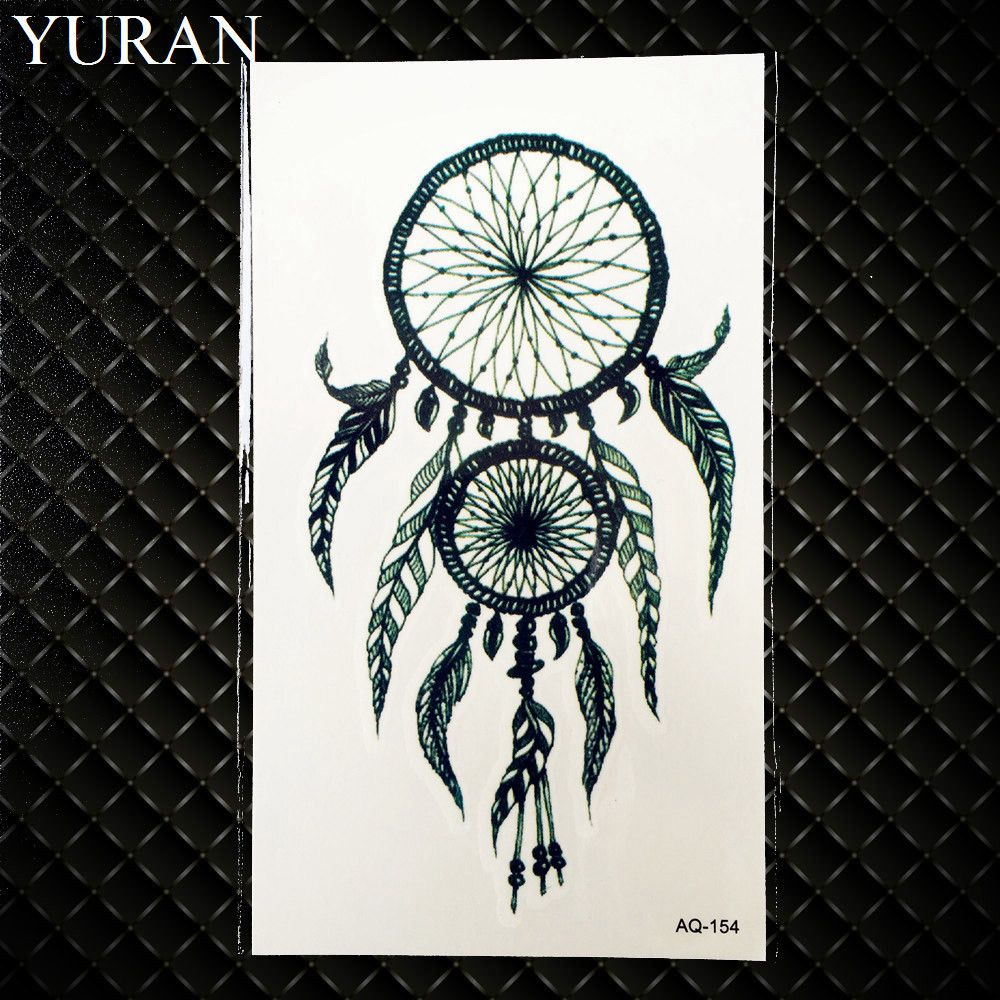 Watercolor Dream Catcher Temporary Tattoo Women Tribal Tattoo Sticker Black Dreamcatcher Fake Flash Tatoo Girl Body Watercolor Dream Catcher Temporary Tattoo Women Tribal Tattoo Sticker Black Dreamcatcher Fake Flash Tatoo Girl Body