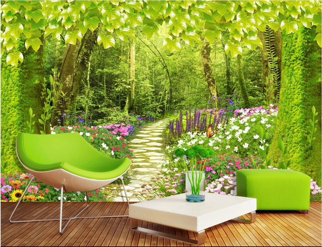 Wdbh 3d Wallpaper Custom Photo Fresh Forest Path Tv Background Painting