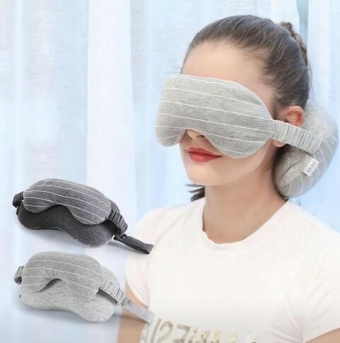 Neck Pillow Eye Mask Portable Travel Head Neck Cushion Flight