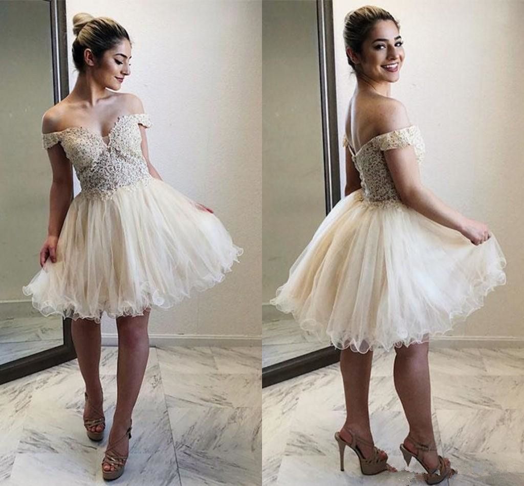 champagne color homecoming dress