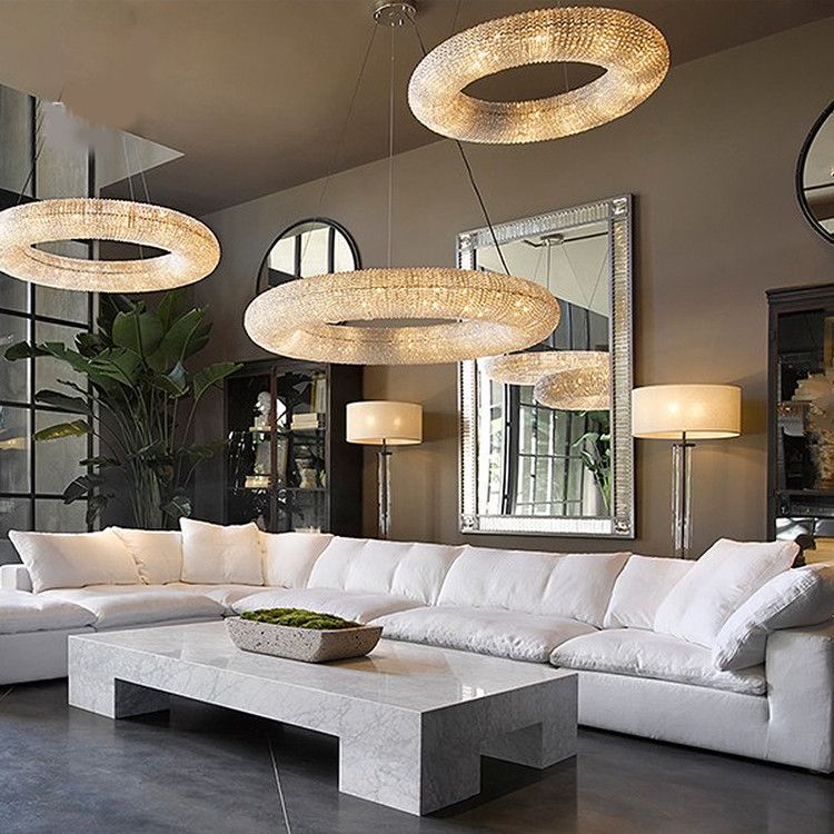 round crystal chandelier modern