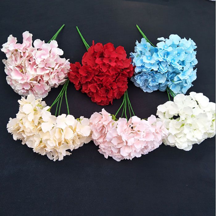 2019 Artificial Flowers Hydrangea Bouquet Silk Flower Living Room