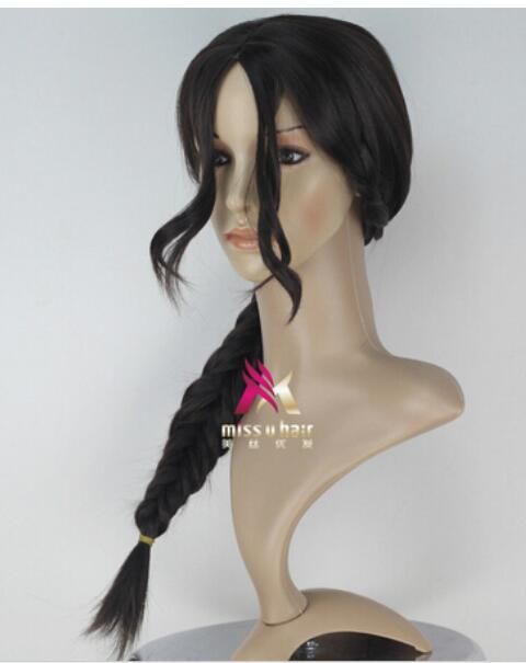 The Hunger Games Katniss Everdeen Black Braid Cosplay Party Wig